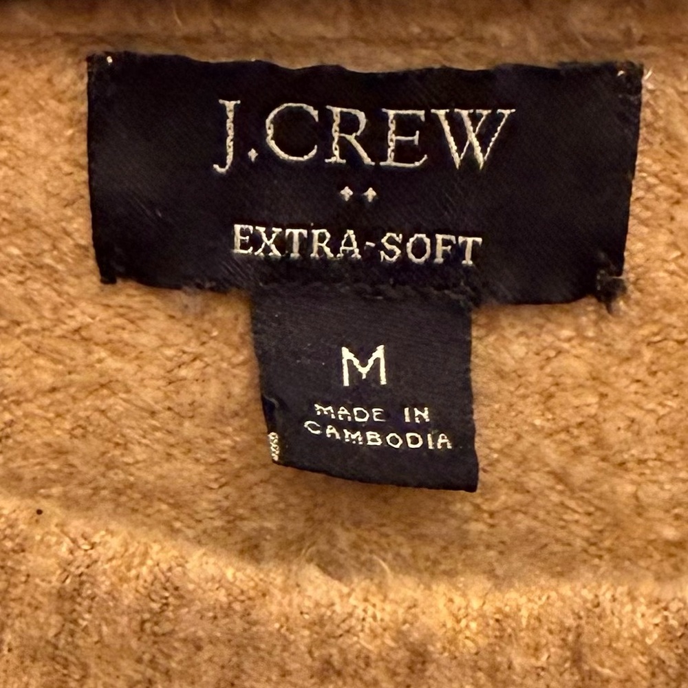 J. Crew Men's Camel Crewneck Sweater From The Extra Soft Collection-Size M - Picture 2 of 12
